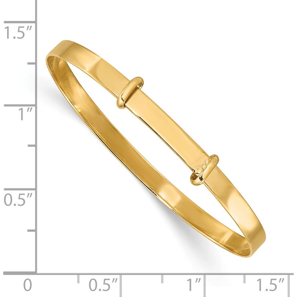 14K Yellow Gold Polished Expandable Baby Bangle - Timeless Keepsake for Children by Oro Pregiato