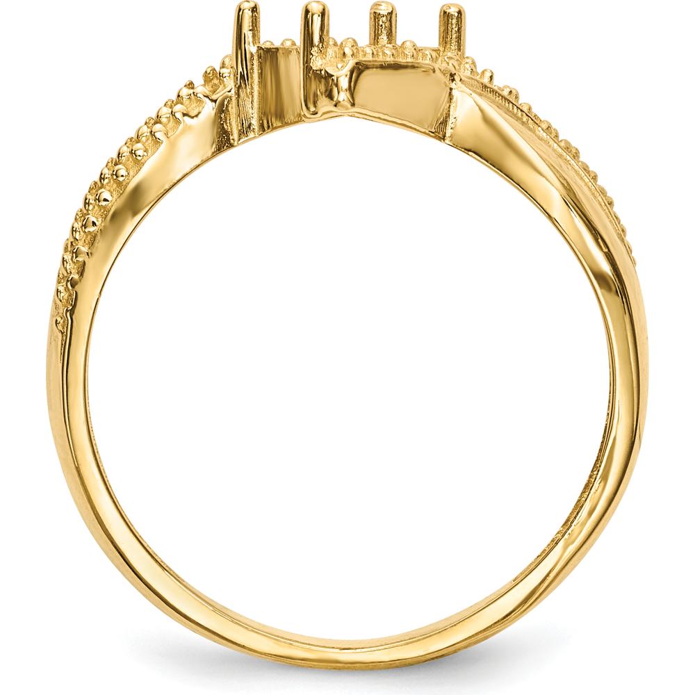 14K Yellow Gold Polished Family Jewelry Ring Mounting - 5mm Band Width by Oro Pregiato