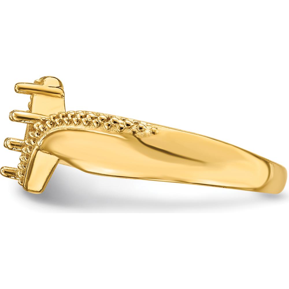 14K Yellow Gold Polished Family Jewelry Ring Mounting - 5mm Band Width by Oro Pregiato