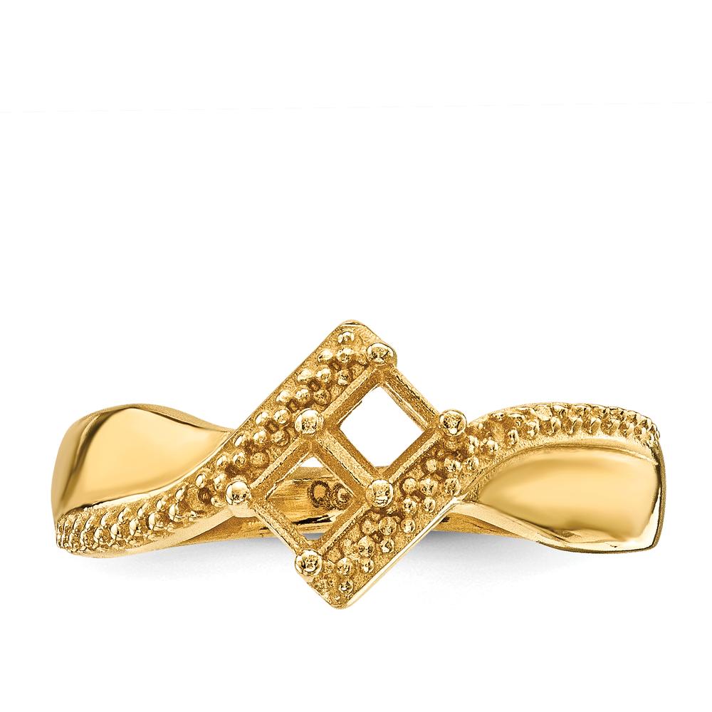 14K Yellow Gold Polished Family Jewelry Ring Mounting - 5mm Band Width by Oro Pregiato