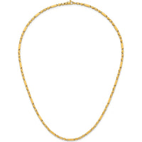 14K Yellow Gold Polished Fancy Bar Link Necklace - 19.75" Long by 0