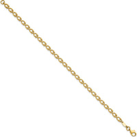 14K Yellow Gold Polished Fancy Beaded Link Bracelet - 7 Inches by 0