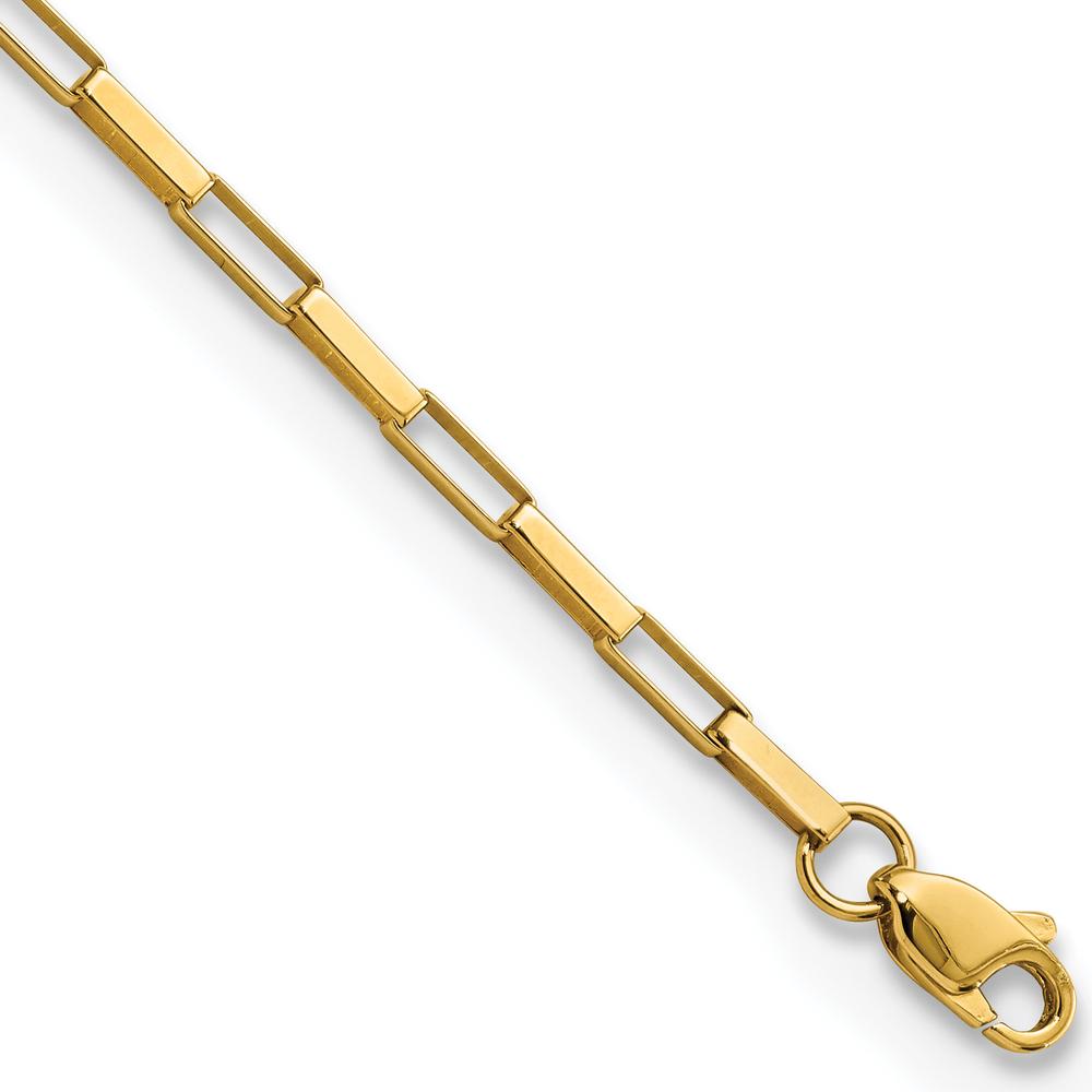 14K Yellow Gold Polished Fancy Box Link Bracelet - 7.5" Length by Oro Pregiato