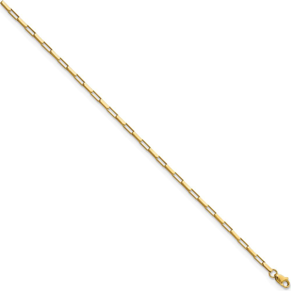 14K Yellow Gold Polished Fancy Box Link Bracelet - 7.5" Length by Oro Pregiato