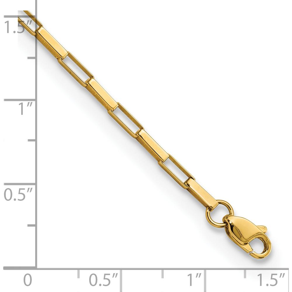 14K Yellow Gold Polished Fancy Box Link Bracelet - 7.5" Length by Oro Pregiato