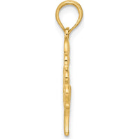 14K Yellow Gold Polished Fancy Butterfly Charm Pendant - 25.25mm by Oro Pregiato