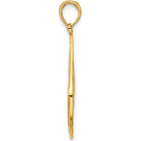 14K Yellow Gold Polished Fancy Butterfly Teardrop Charm - 31mm Length by Oro Pregiato