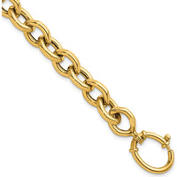 14K Yellow Gold Polished Fancy Cable Link Bracelet - 7.25" Length by 0