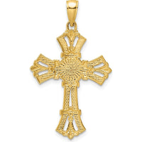 14K Yellow Gold Polished Fancy Cross Pendant - 38.9mm Length by Oro Pregiato