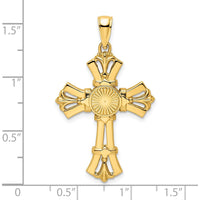 14K Yellow Gold Polished Fancy Cross Pendant - 38.9mm Length by Oro Pregiato