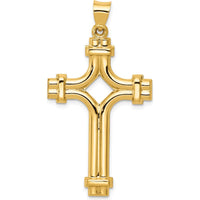 14K Yellow Gold Polished Fancy Cross Pendant - 40.39mm Length by Oro Pregiato