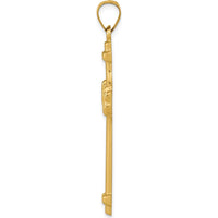 14K Yellow Gold Polished Fancy Cross Pendant - 40.39mm Length by Oro Pregiato