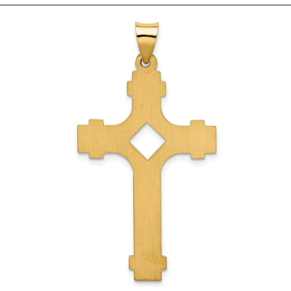 14K Yellow Gold Polished Fancy Cross Pendant - 40.39mm Length by Oro Pregiato