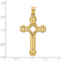 14K Yellow Gold Polished Fancy Cross Pendant - 40.39mm Length by Oro Pregiato