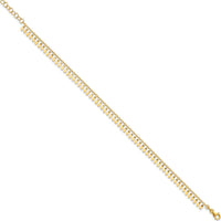 14K Yellow Gold Polished Fancy Dangle Anklet with 1" Extender - Adjustable 10" Length
