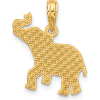 14K Yellow Gold Polished Fancy Decorated Elephant Charm - 19.5mm Length by Oro Pregiato