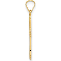 14K Yellow Gold Polished Fancy Design Cross Pendant 25.44mm Length by Oro Pregiato