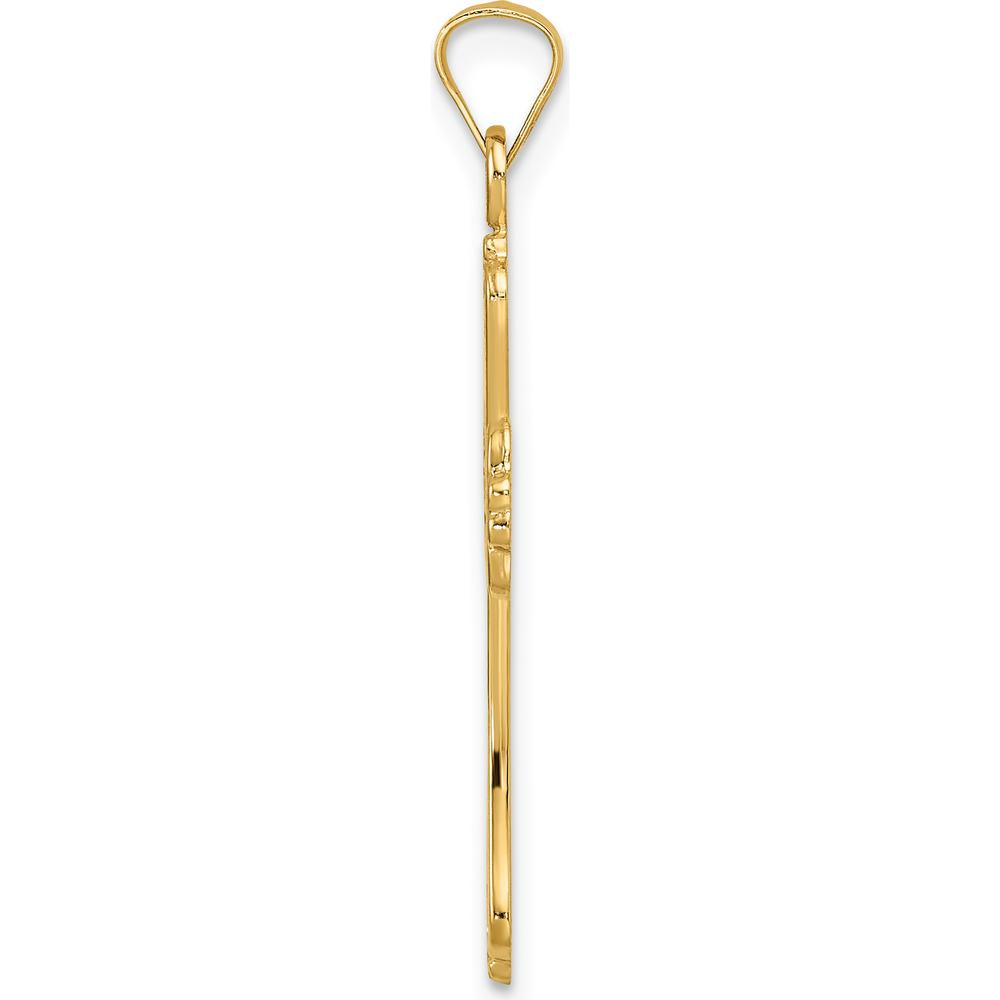 14K Yellow Gold Polished Fancy Design Cross Pendant - 31.55mm Length by Oro Pregiato