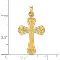 14K Yellow Gold Polished Fancy Design Cross Pendant - 31.55mm Length by Oro Pregiato