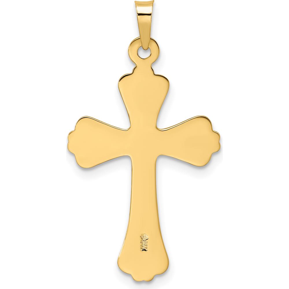 14K Yellow Gold Polished Fancy Design Cross Pendant - 31.55mm Length by Oro Pregiato
