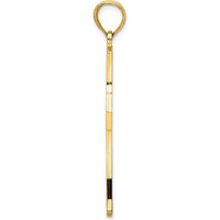 14K Yellow Gold Polished Fancy Double Cross Pendant - 45mm Length by Oro Pregiato