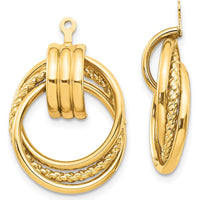 14K Yellow Gold Polished Fancy Drop Earrings with Braided Detail by 0