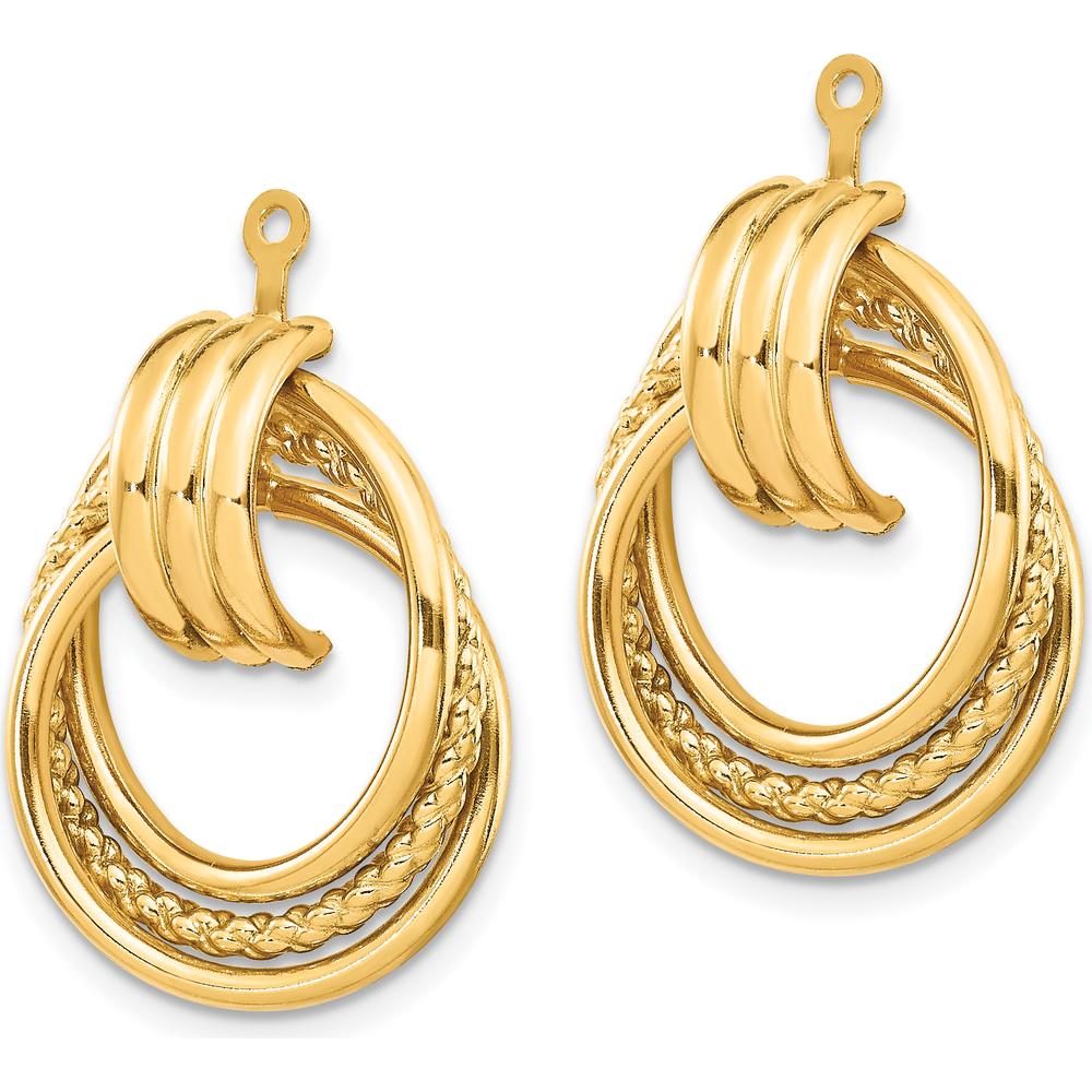 14K Yellow Gold Polished Fancy Drop Earrings with Braided Detail by 0