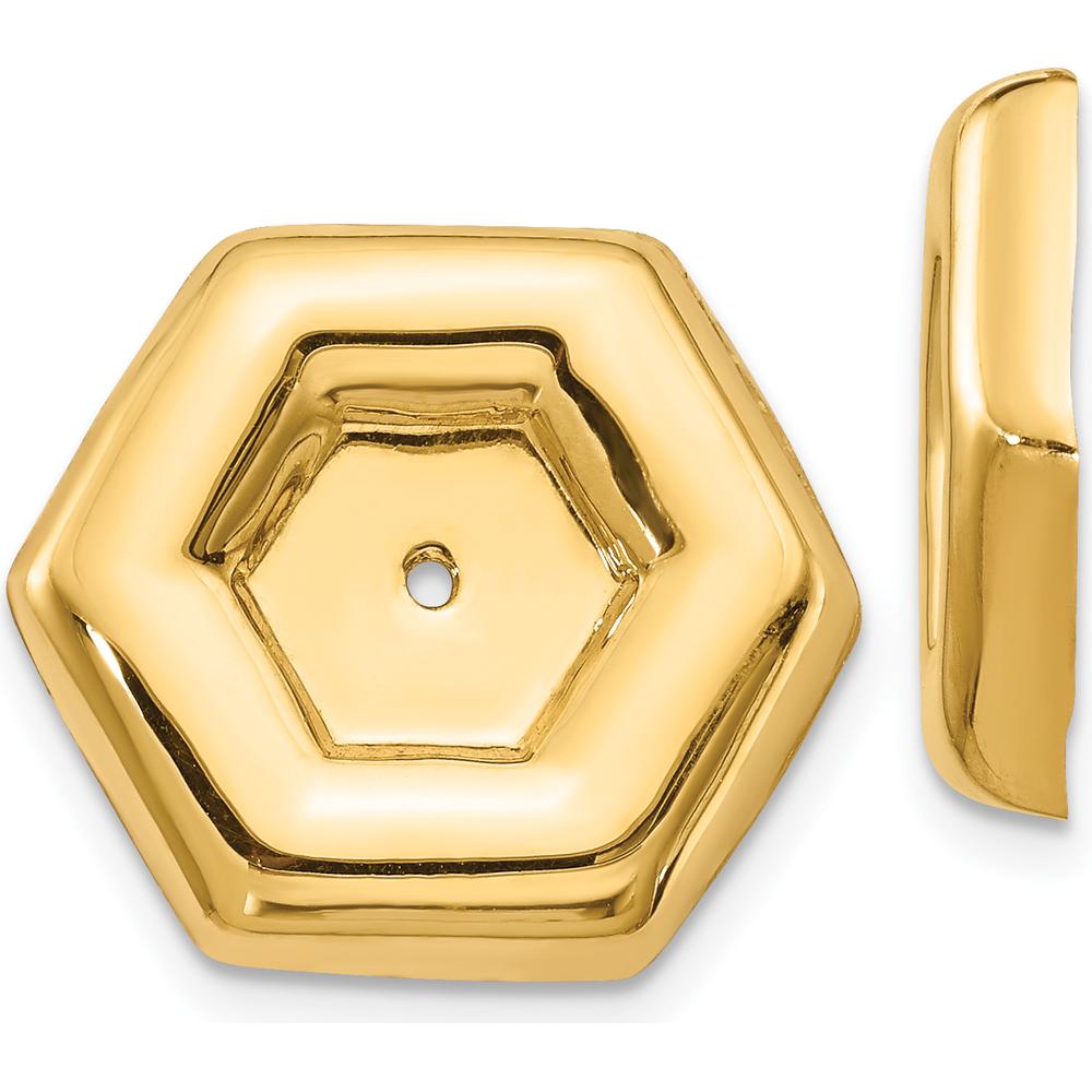 14K Yellow Gold Polished Fancy Earring Jackets - 16mm Length, 17mm Width by Oro Pregiato