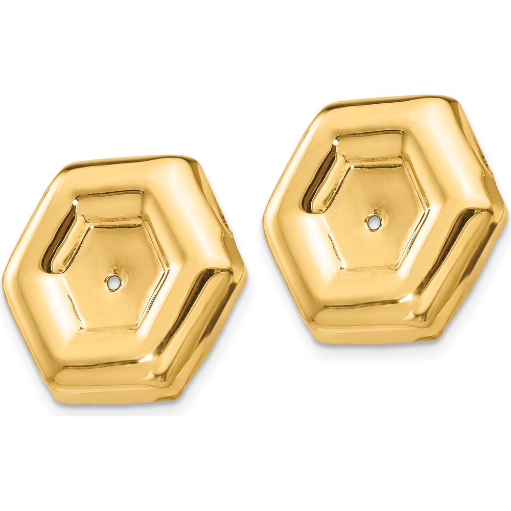 14K Yellow Gold Polished Fancy Earring Jackets - 16mm Length, 17mm Width by Oro Pregiato