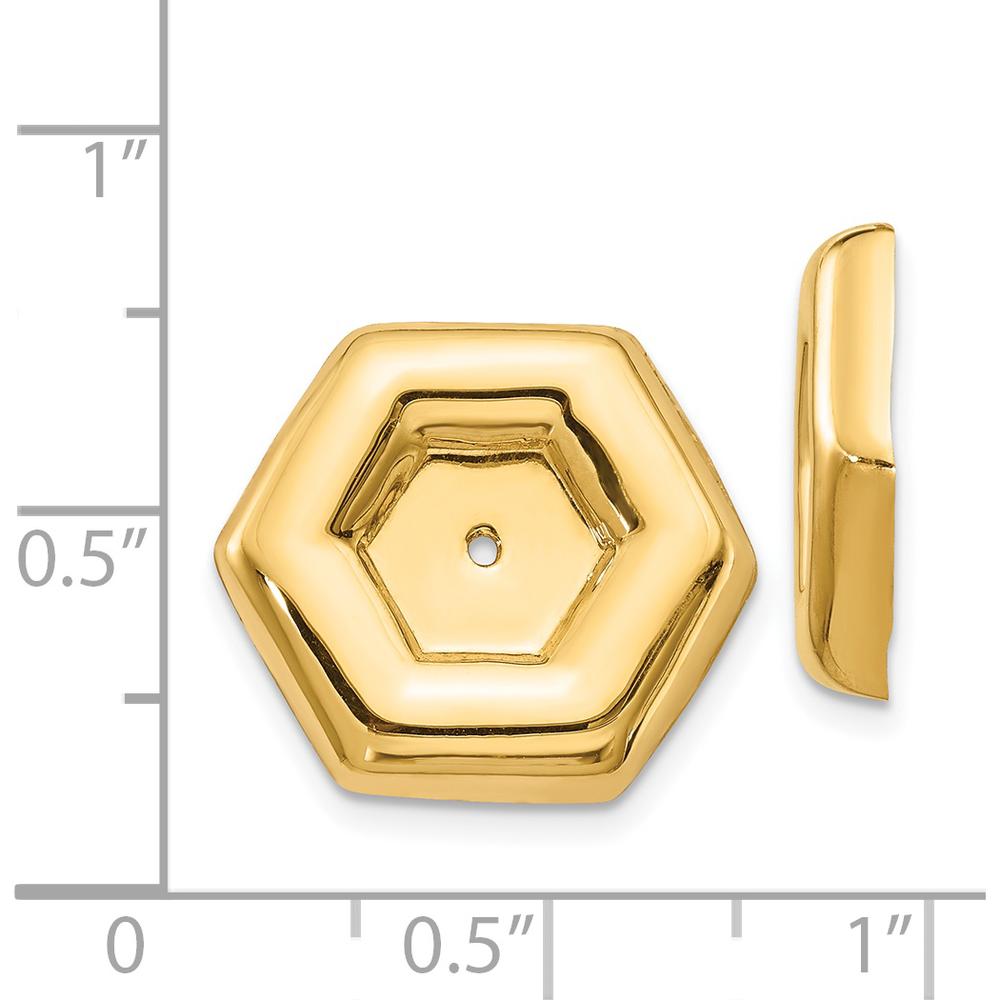 14K Yellow Gold Polished Fancy Earring Jackets - 16mm Length, 17mm Width by Oro Pregiato