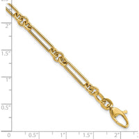 14K Yellow Gold Polished Fancy Figaro Link 7.5" Bracelet by 0