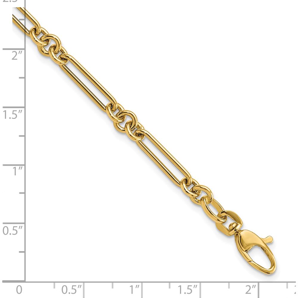 14K Yellow Gold Polished Fancy Figaro Link 7.5" Bracelet by 0