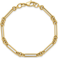 14K Yellow Gold Polished Fancy Figaro Link 7.5" Bracelet by 0