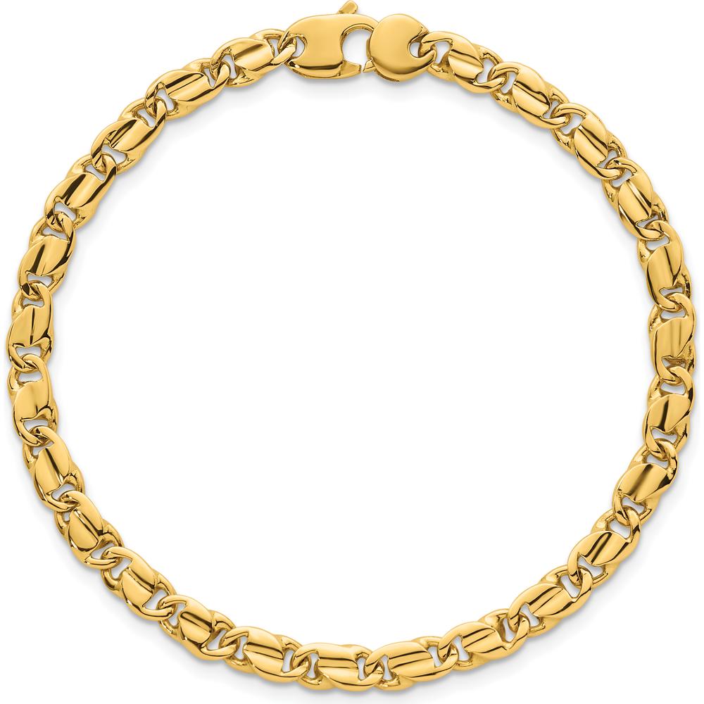 14K Yellow Gold Polished Fancy Flat Link 7.25" Bracelet - 4.5mm by 0