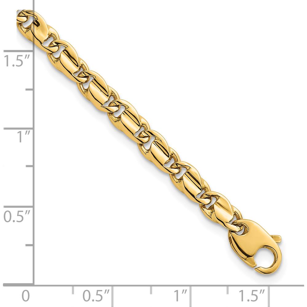 14K Yellow Gold Polished Fancy Flat Link 7.25" Bracelet - 4.5mm by 0