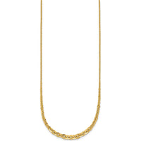 14K Yellow Gold Polished Fancy Graduated Cable Link Necklace - 18" Length by 0