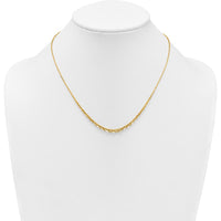 14K Yellow Gold Polished Fancy Graduated Cable Link Necklace - 18" Length by 0