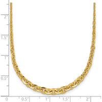 14K Yellow Gold Polished Fancy Graduated Cable Link Necklace - 18" Length by 0