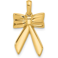 14K Yellow Gold Polished Fancy Hair Bow Charm Pendant - 19.93mm Length by Oro Pregiato