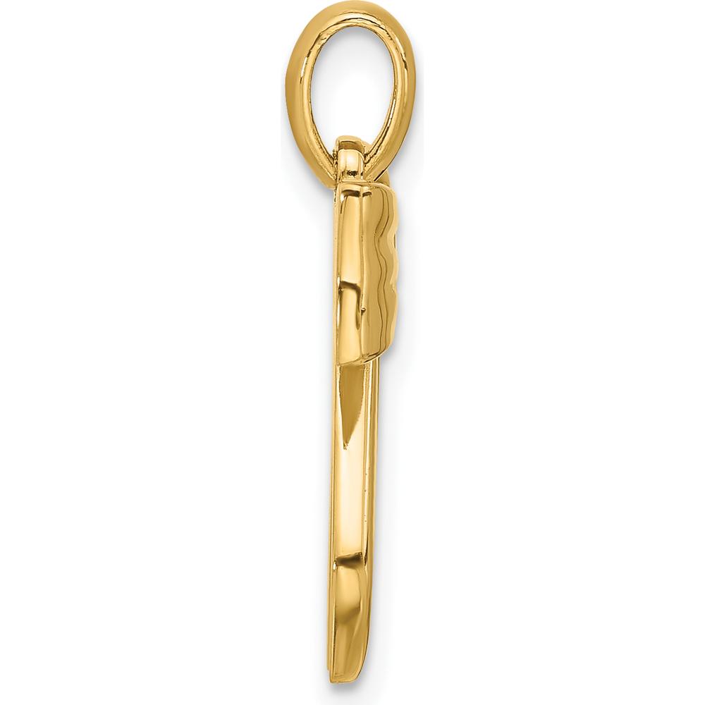 14K Yellow Gold Polished Fancy Hair Bow Charm Pendant - 19.93mm Length by Oro Pregiato