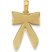 14K Yellow Gold Polished Fancy Hair Bow Charm Pendant - 19.93mm Length by Oro Pregiato