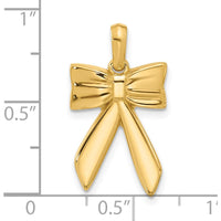 14K Yellow Gold Polished Fancy Hair Bow Charm Pendant - 19.93mm Length by Oro Pregiato