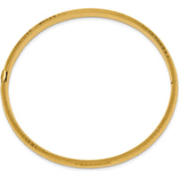 14K Yellow Gold Polished Fancy Hammered Oval Bangle Bracelet - 6.50mm Width by Oro Pregiato