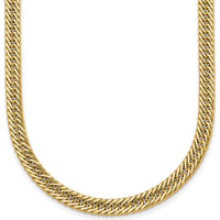 14K Yellow Gold Polished Fancy Hollow Curb Link 17" Necklace by 0