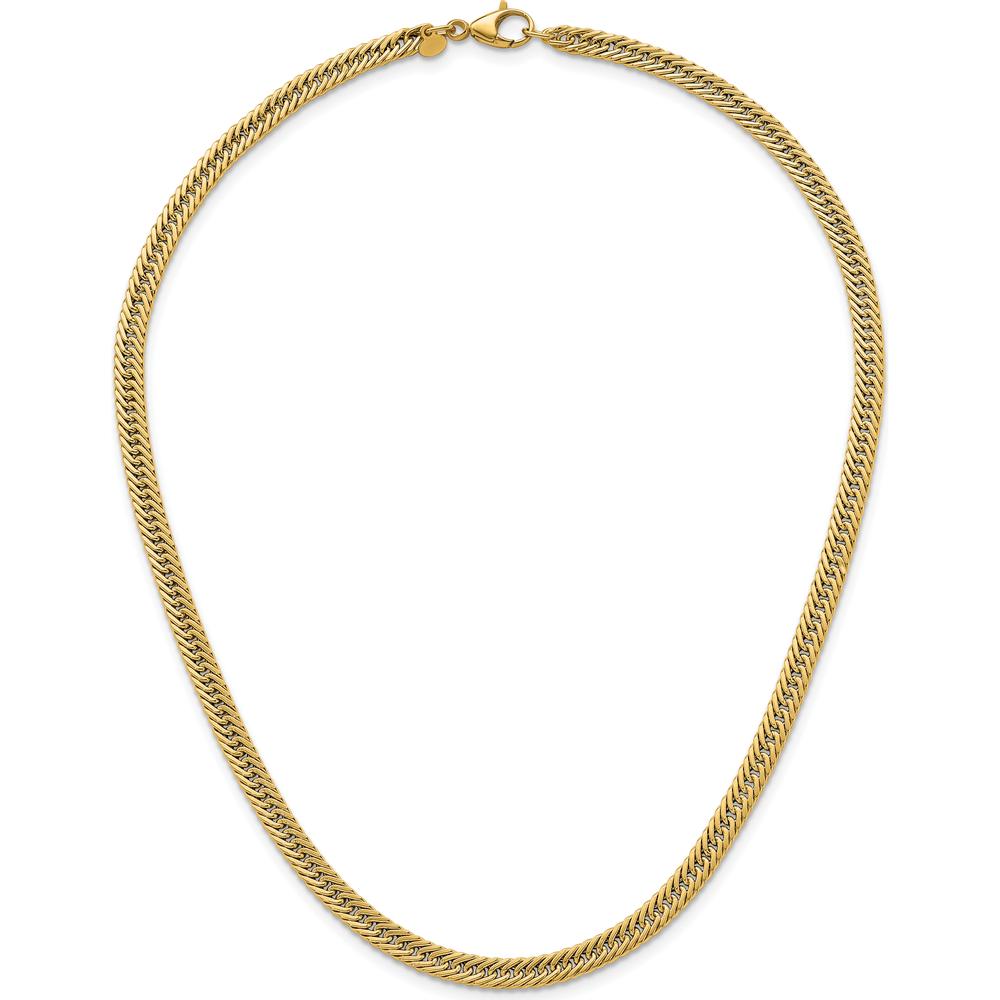 14K Yellow Gold Polished Fancy Hollow Curb Link 17" Necklace by 0