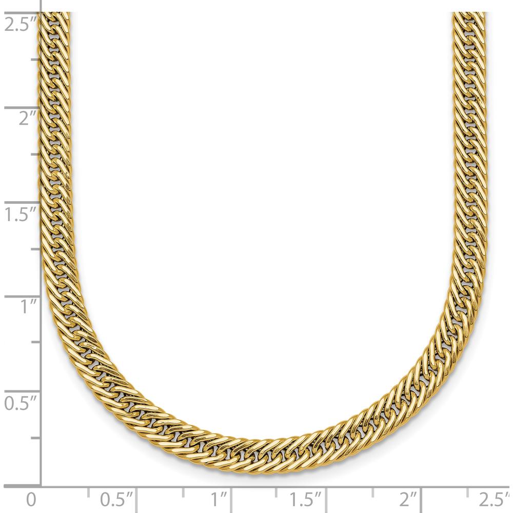14K Yellow Gold Polished Fancy Hollow Curb Link 17" Necklace by 0