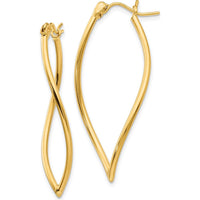 14K Yellow Gold Polished Fancy Hoop Earrings - 37mm by 0