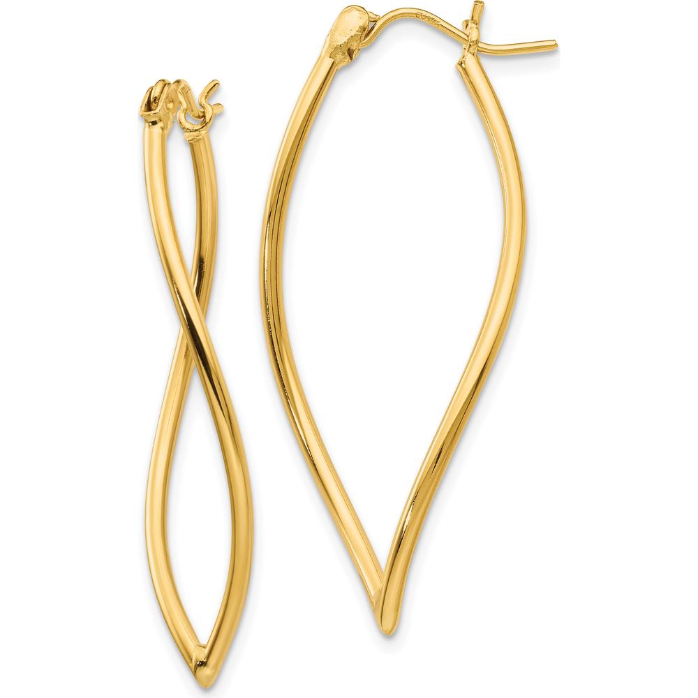 14K Yellow Gold Polished Fancy Hoop Earrings - 37mm by 0
