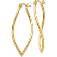 14K Yellow Gold Polished Fancy Hoop Earrings - 37mm by 0