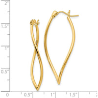 14K Yellow Gold Polished Fancy Hoop Earrings - 37mm by 0